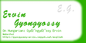 ervin gyongyossy business card